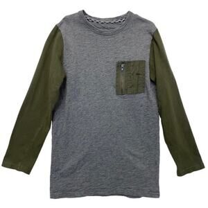 Mossimo Long Sleeve T-shirt Raglan Gray Green Color-block Size Small 6-7
